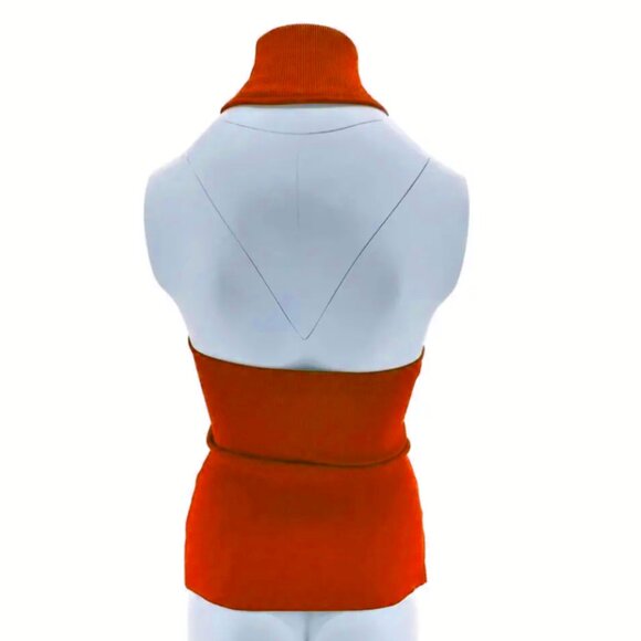 Solace London Bright Orange Halterneck Top - US 2 - Picture 2 of 6